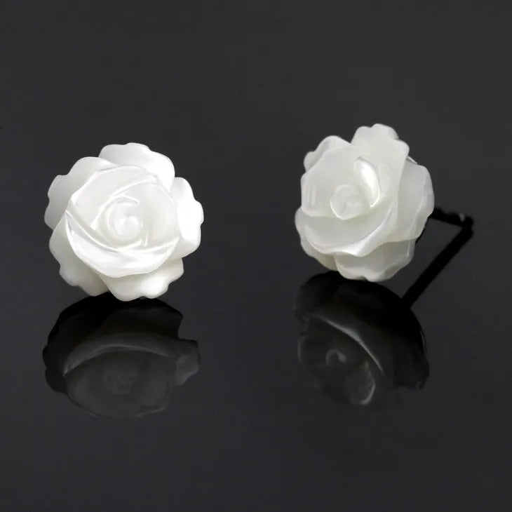 925 Sterling Silver Rose Stud Earrings