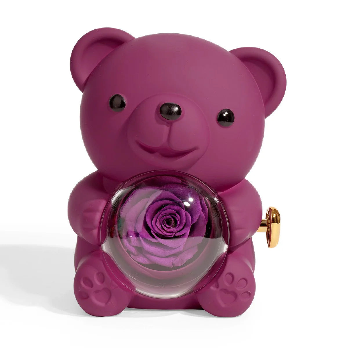 Rotating Bear Rose Jewelry Box