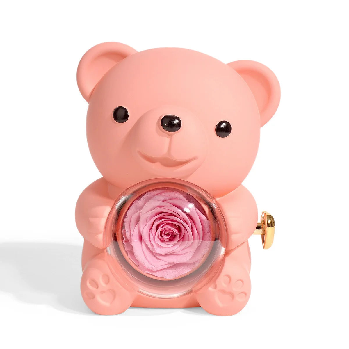 Rotating Bear Rose Jewelry Box
