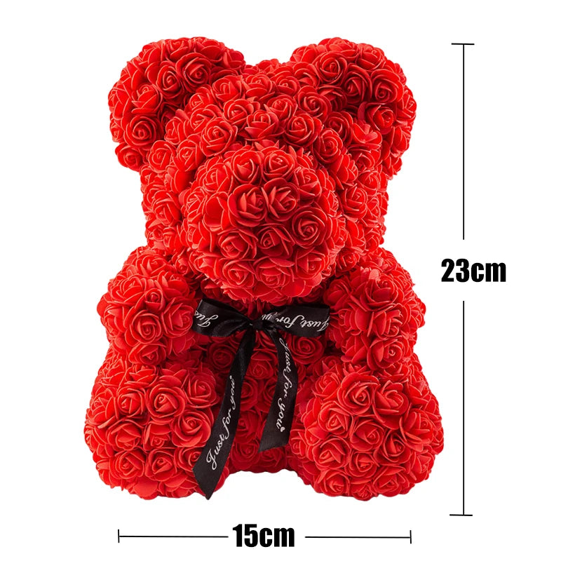 Rose Bear with LED Lights Box