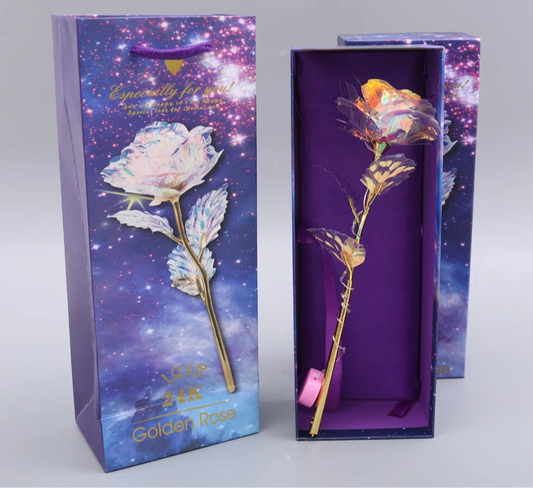24K Gold Foil Galaxy Rose
