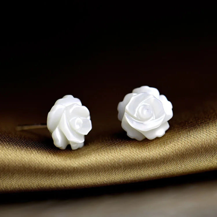 925 Sterling Silver Rose Stud Earrings