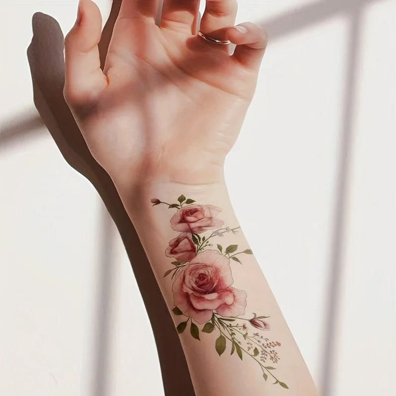 Waterproof Realistic Rose Temporary Tattoo