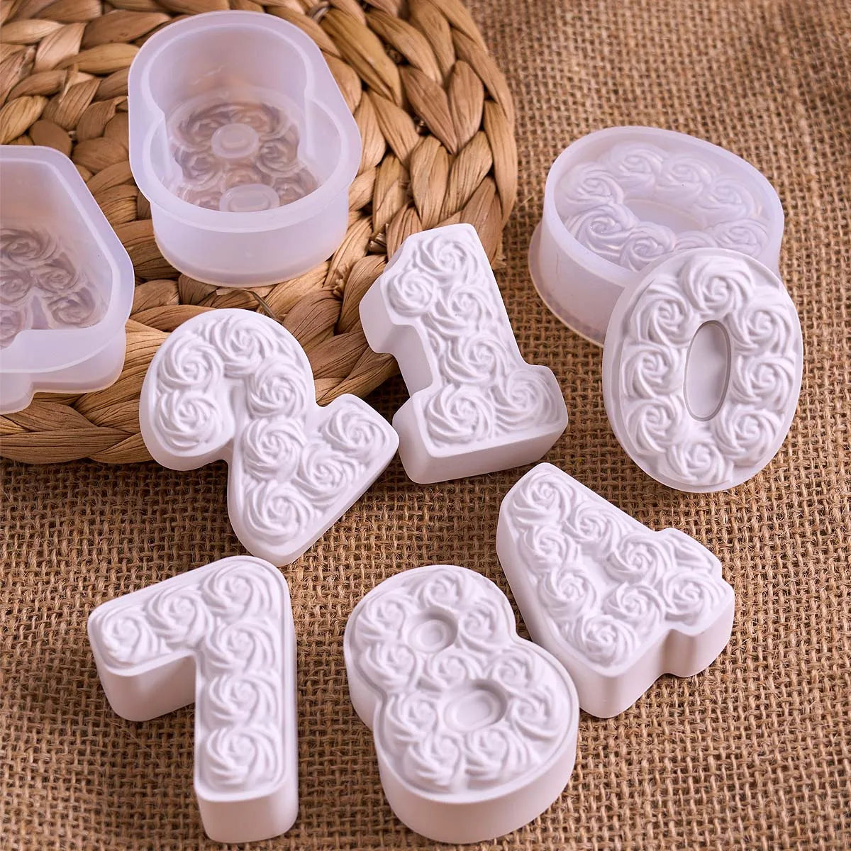 Rose Number Silicone Mold