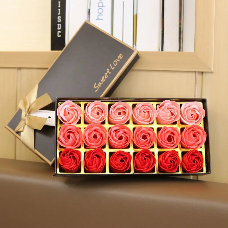 18PCS Luxury Soap Rose Flower Gift Box