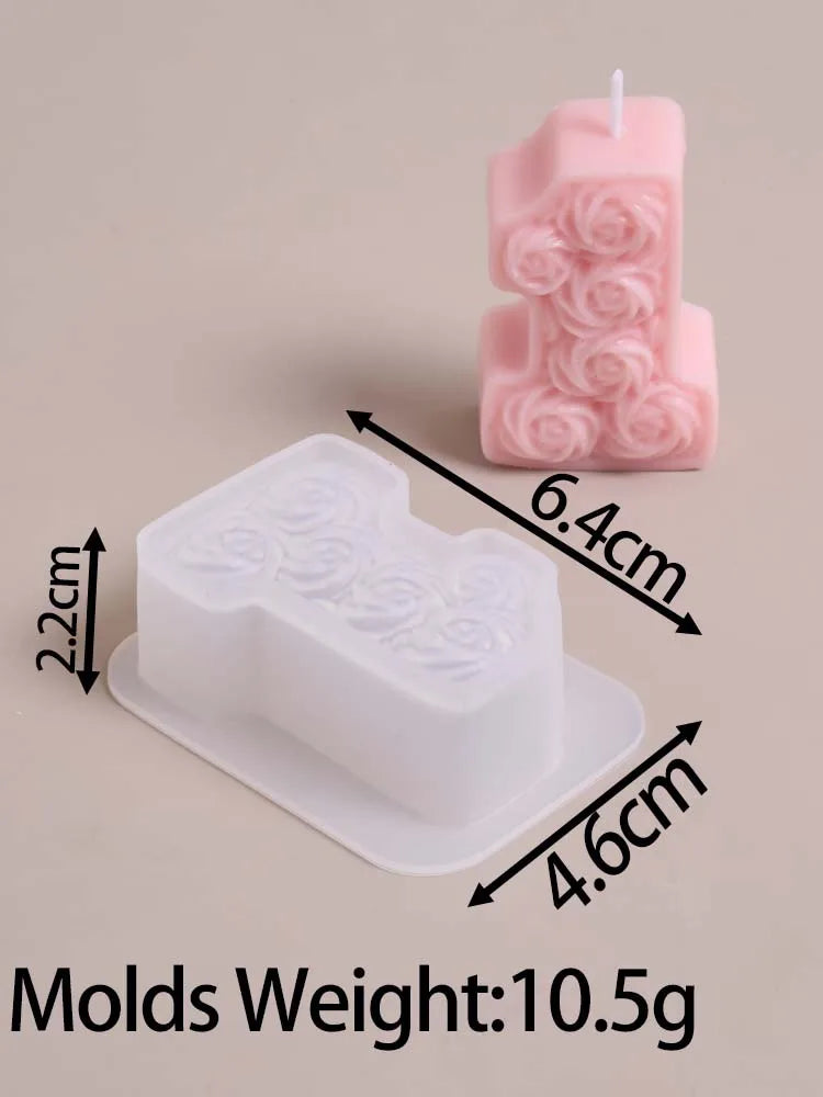 Rose Number Silicone Mold