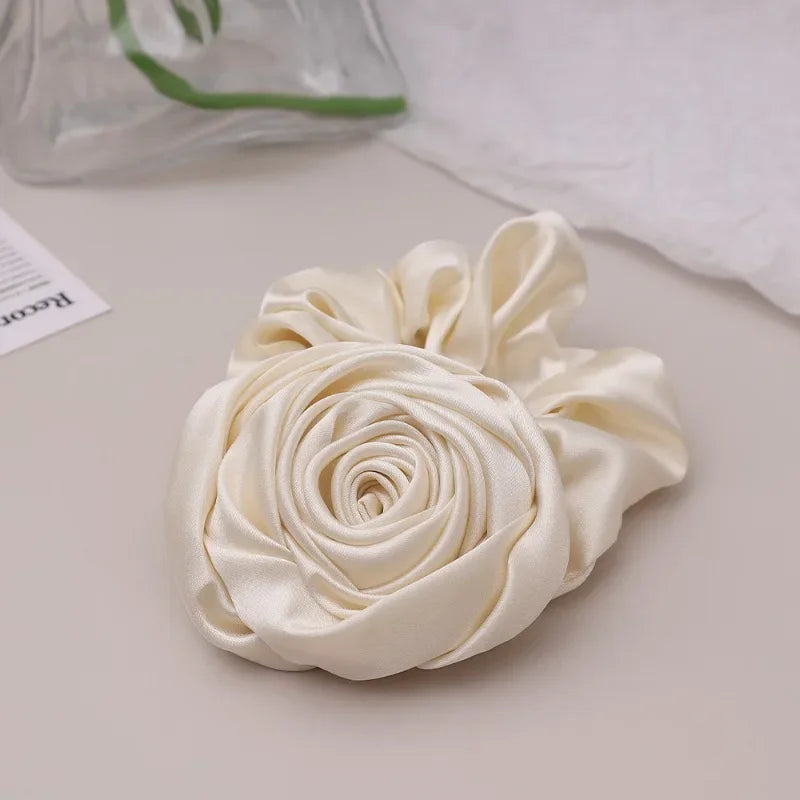 Elegant Rose Fabric Hair Ring