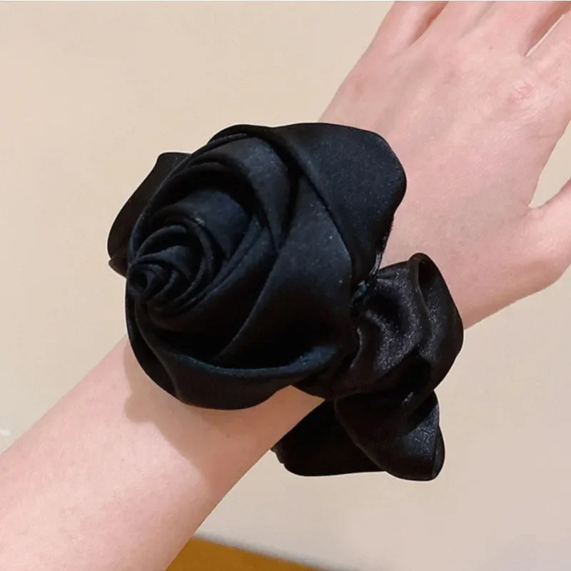 Elegant Rose Fabric Hair Ring
