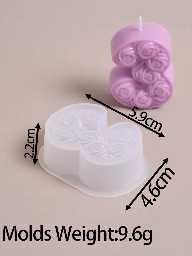 Rose Number Silicone Mold