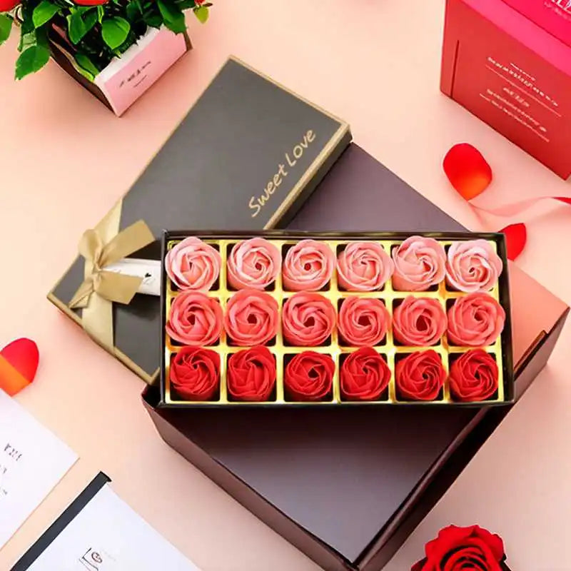 18PCS Luxury Soap Rose Flower Gift Box