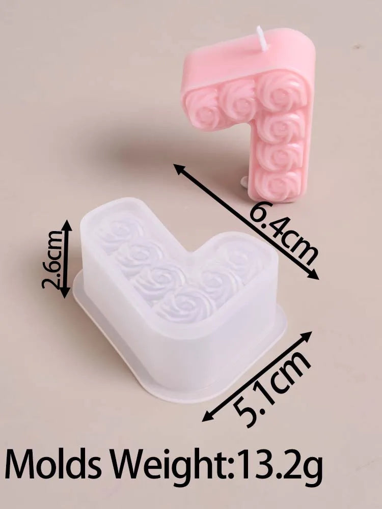 Rose Number Silicone Mold