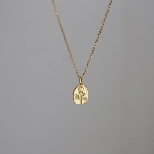Vintage French Style Rose Copper Necklace