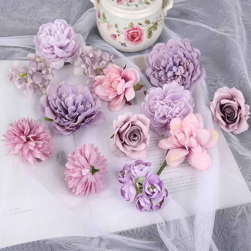 Silk Rose Flower Heads