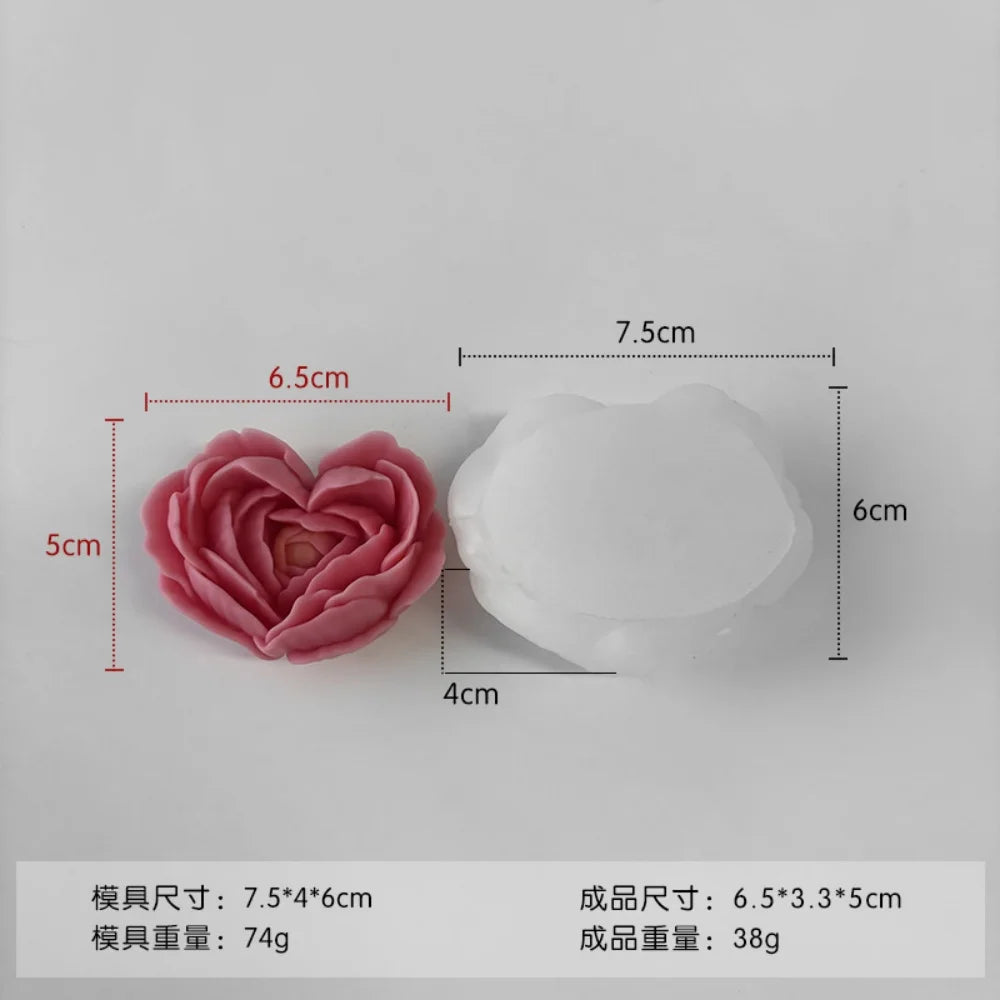 DIY Heart-Shaped Rose Silicone Mold