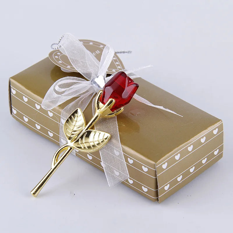 Mini Glass Crystal Rose Flower