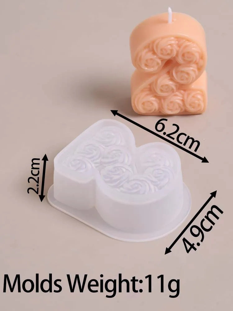 Rose Number Silicone Mold
