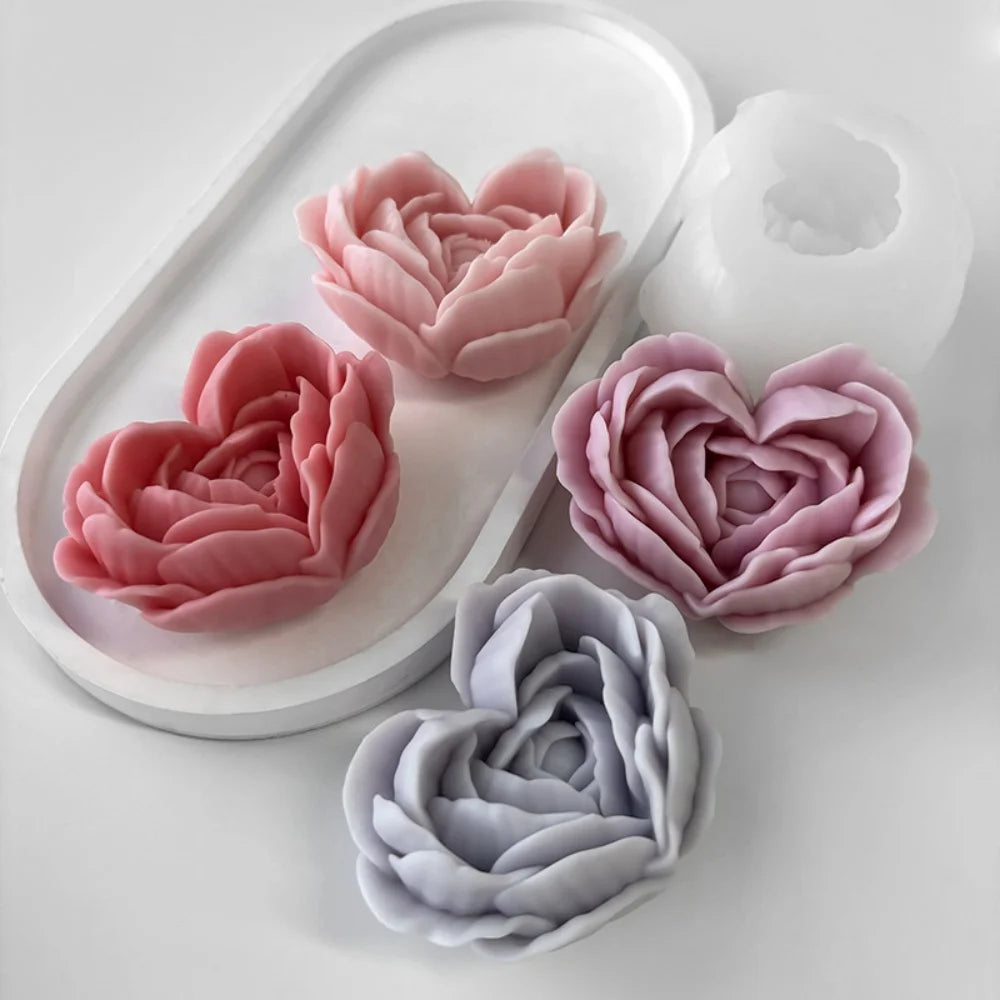 DIY Heart-Shaped Rose Silicone Mold