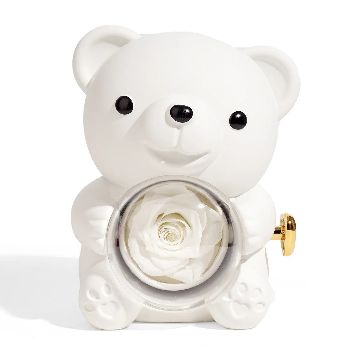 Rotating Bear Rose Jewelry Box