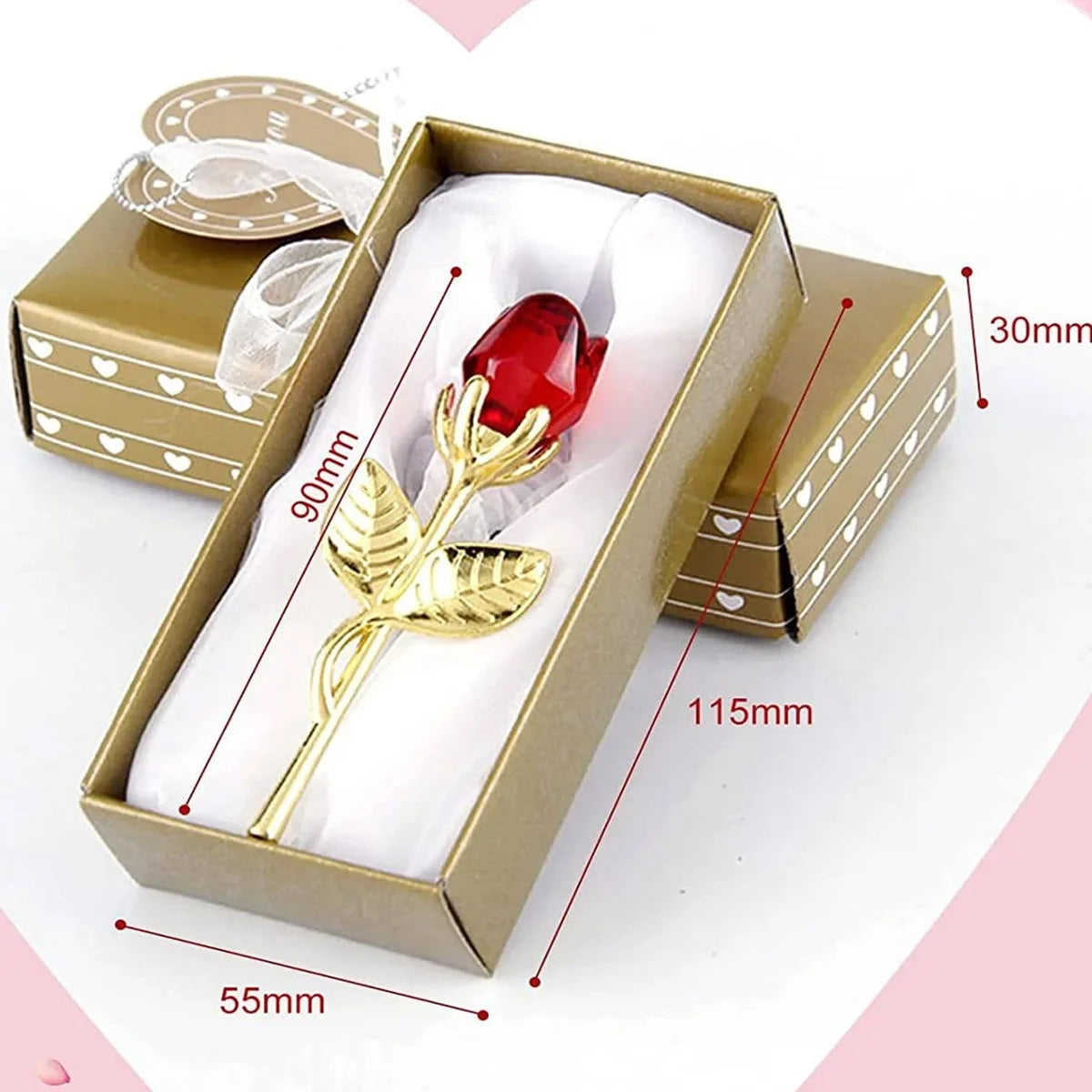 Mini Glass Crystal Rose Flower
