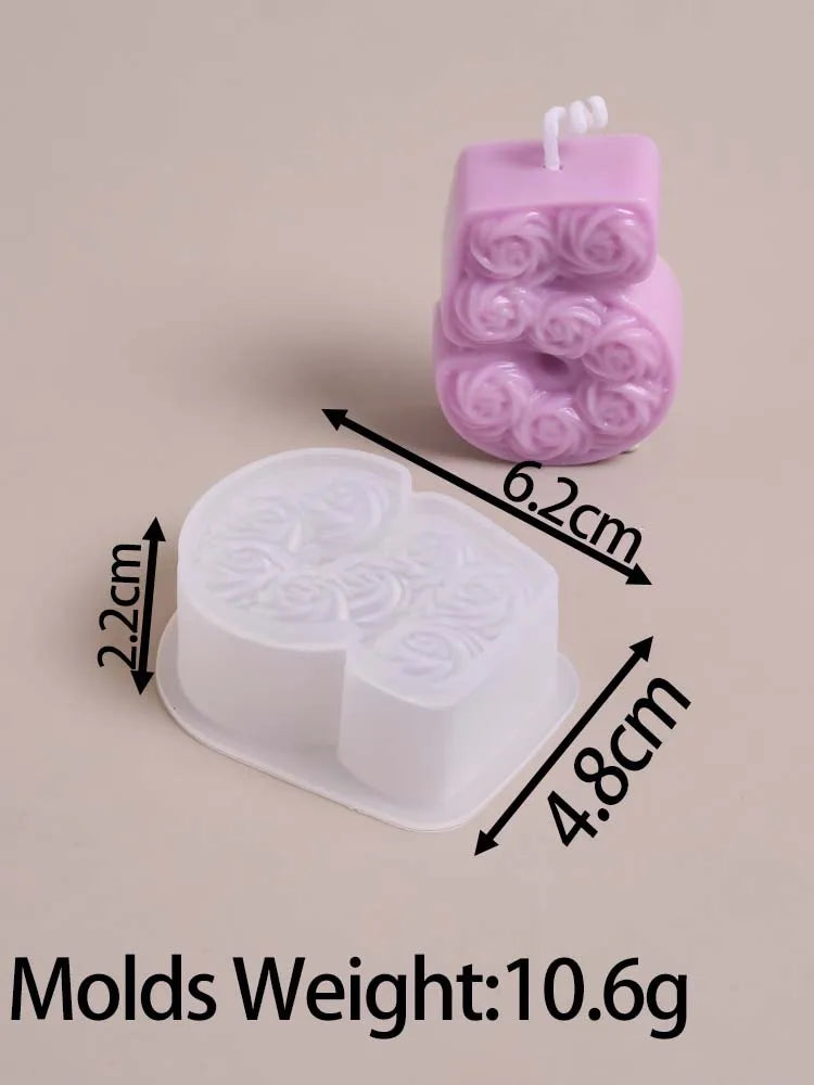 Rose Number Silicone Mold