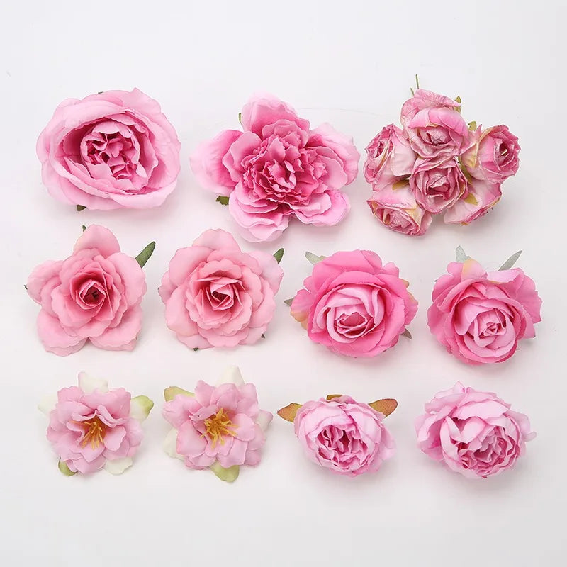 Silk Rose Flower Heads