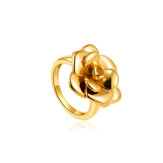 Vintage 18K Gold Plated Rose Ring