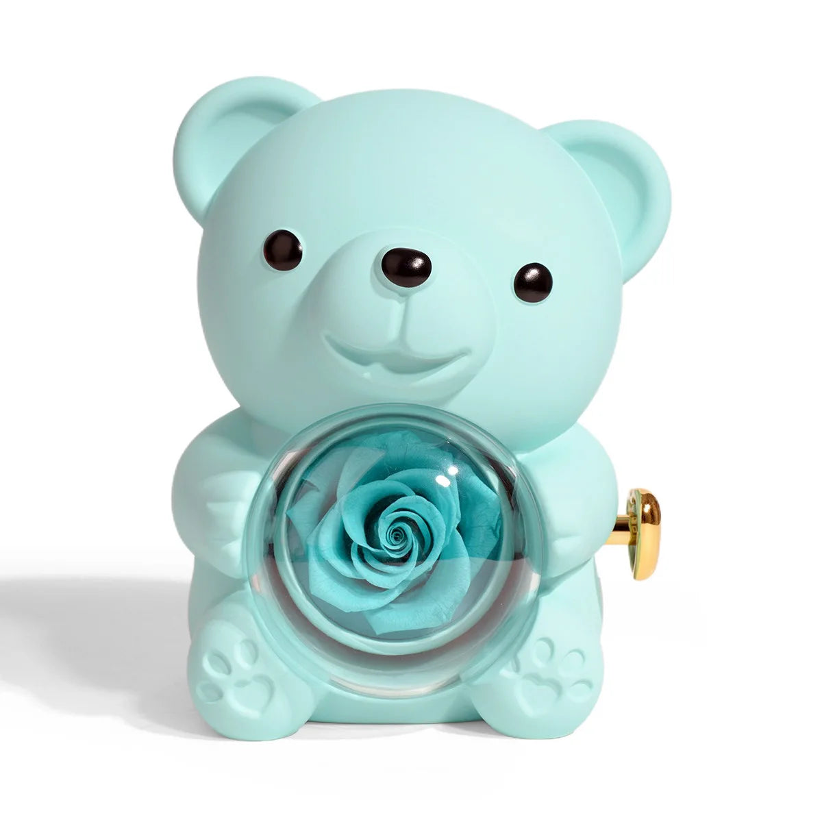 Rotating Bear Rose Jewelry Box