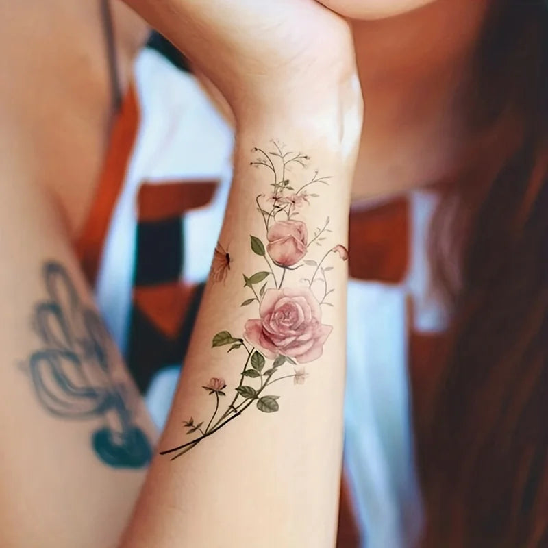Waterproof Realistic Rose Temporary Tattoo