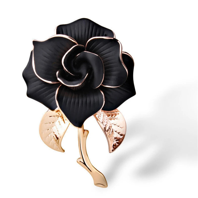 Trendy Rhinestone Rose Brooch