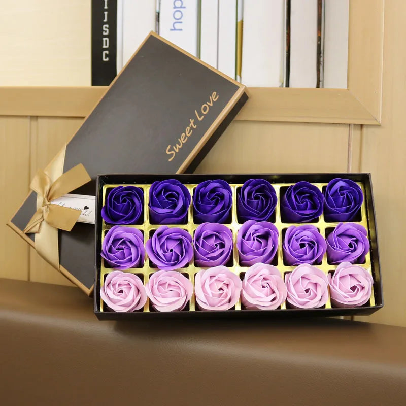 18PCS Luxury Soap Rose Flower Gift Box