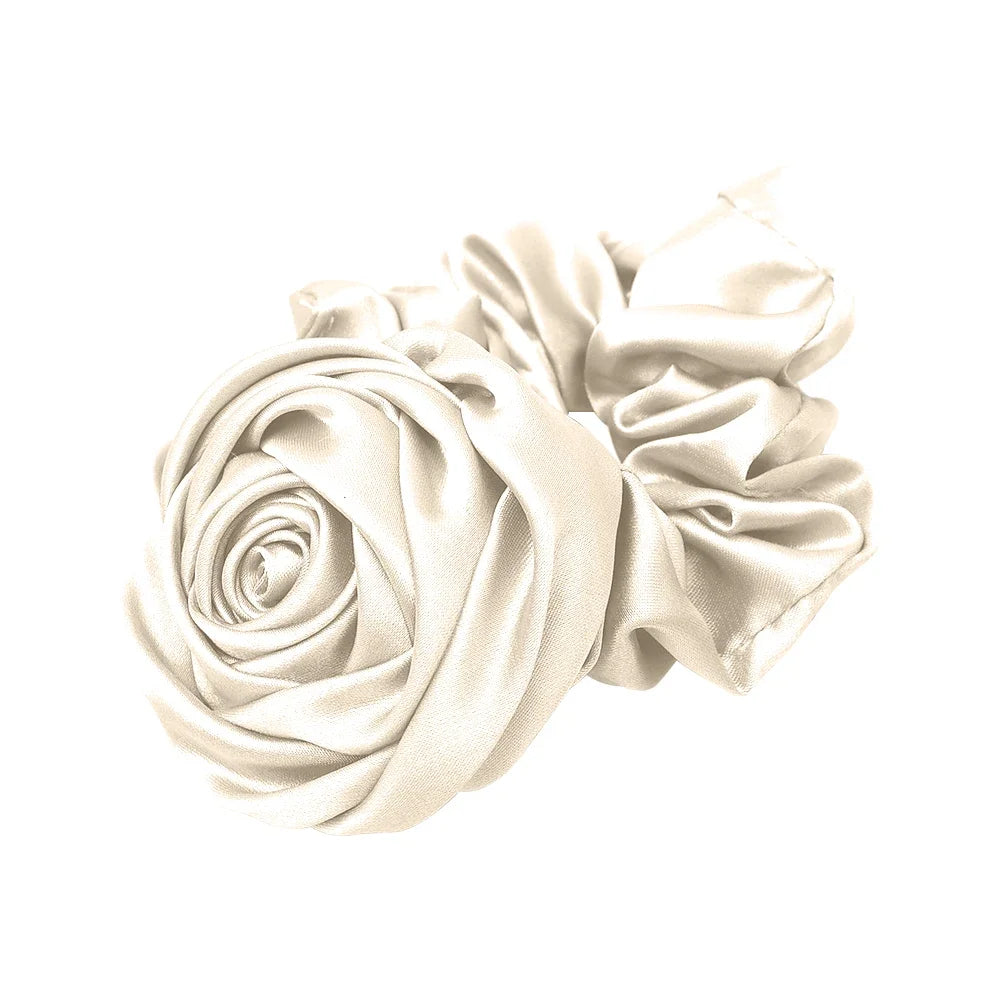 Elegant Rose Fabric Hair Ring