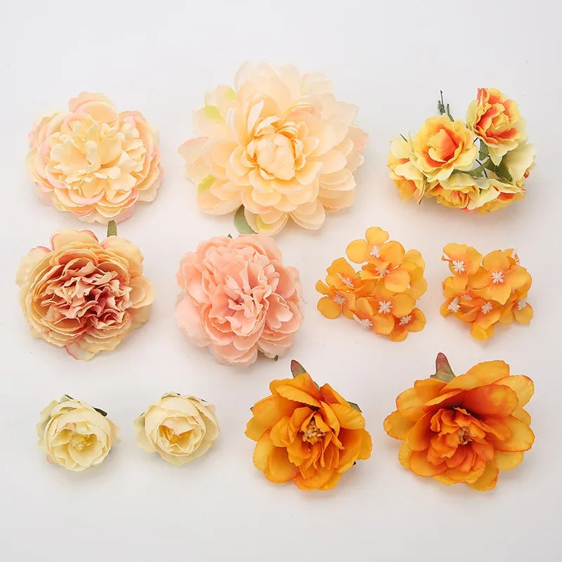 Silk Rose Flower Heads