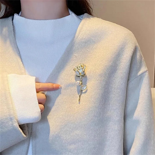 Elegant Rose Brooch Pin