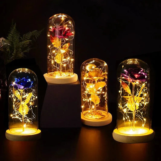 LED Eternal Rose Glass Light
