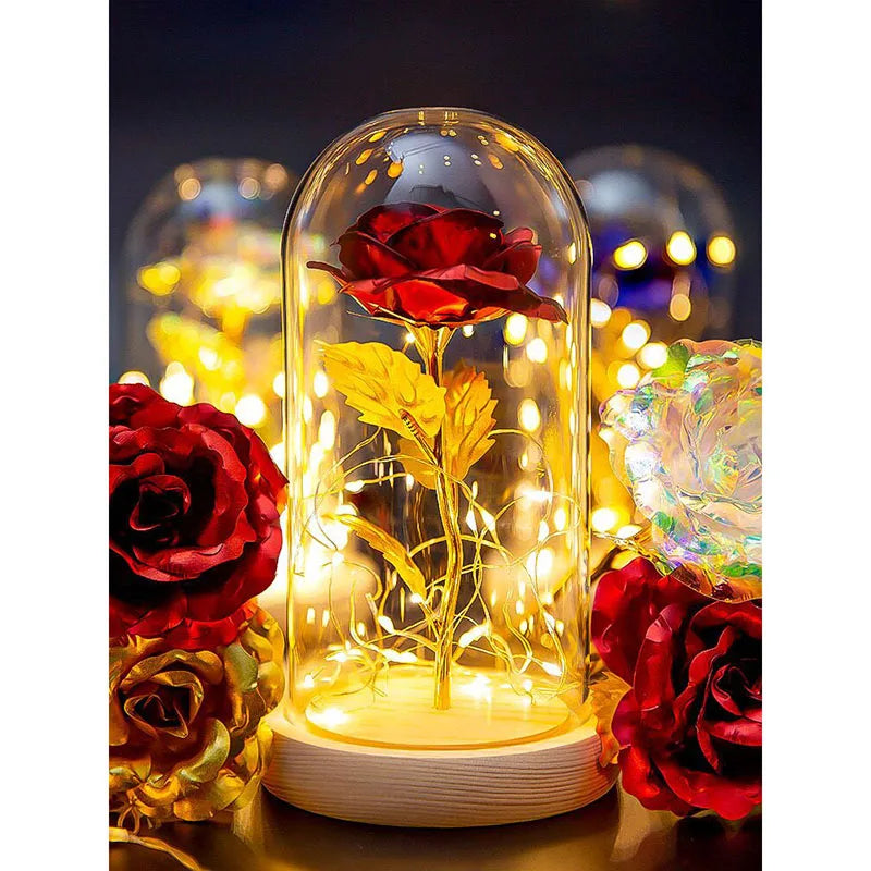 LED Eternal Rose Glass Light