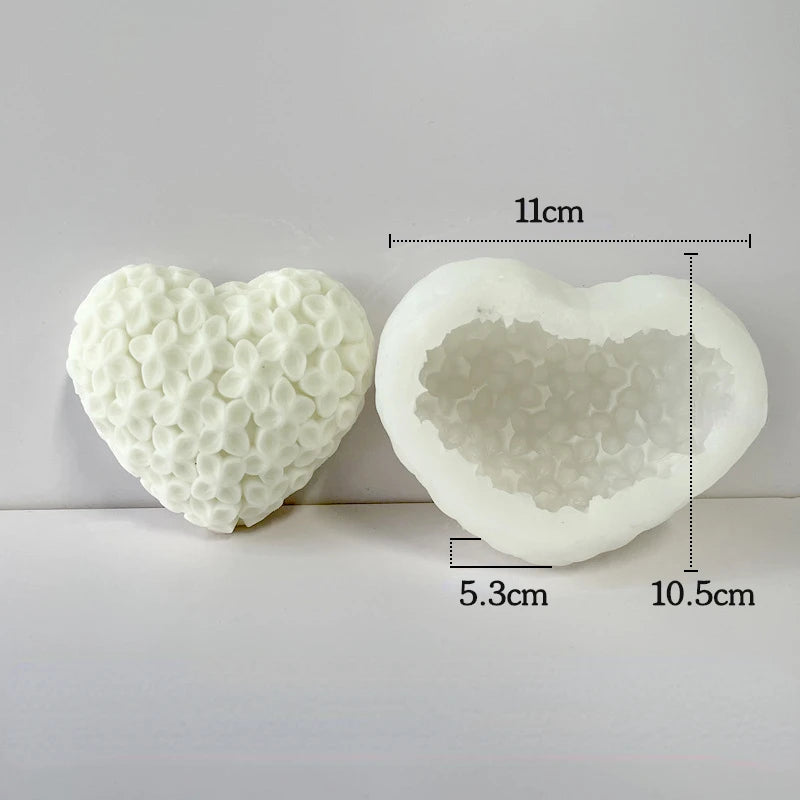 DIY 3D Rose Heart Silicone Mold