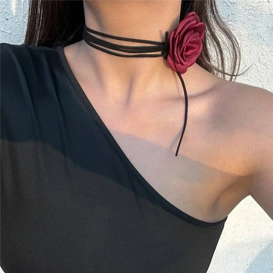 Rose Flower Clavicle Chain Necklace