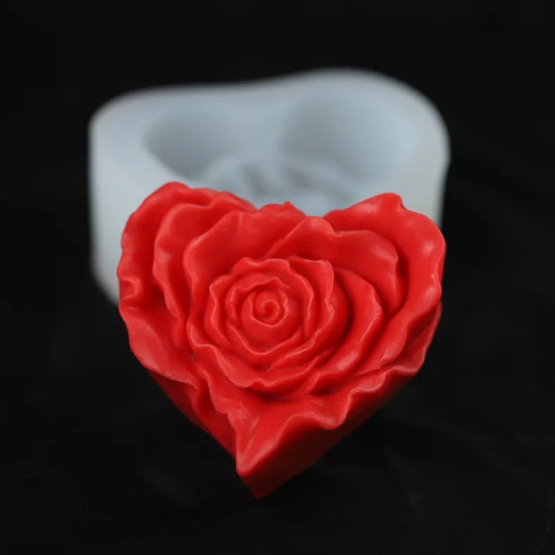 DIY 3D Rose Heart Silicone Mold