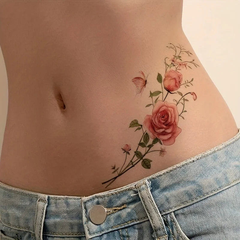 Waterproof Realistic Rose Temporary Tattoo