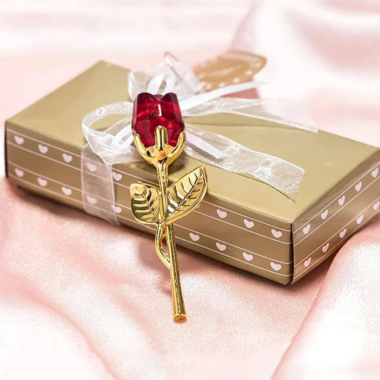 Mini Glass Crystal Rose Flower