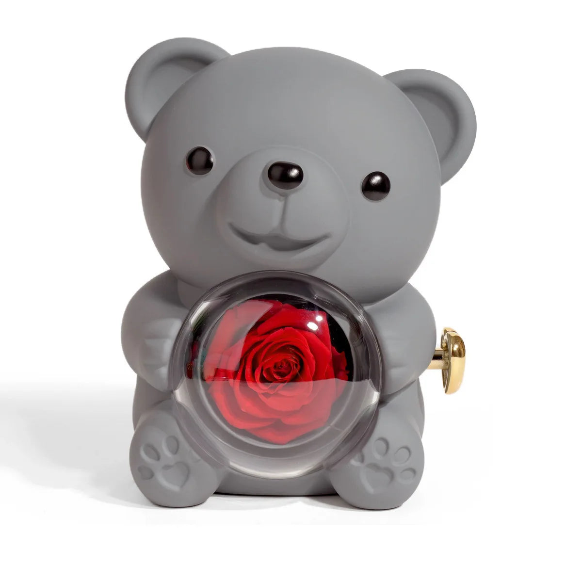 Rotating Bear Rose Jewelry Box