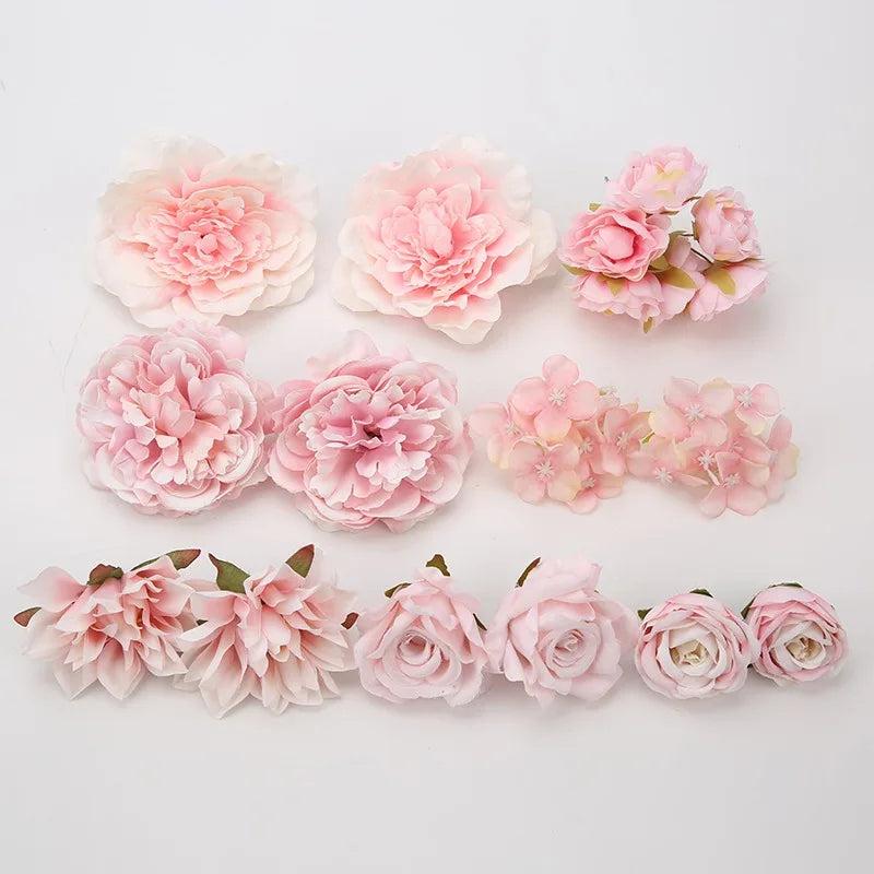 Silk Rose Flower Heads