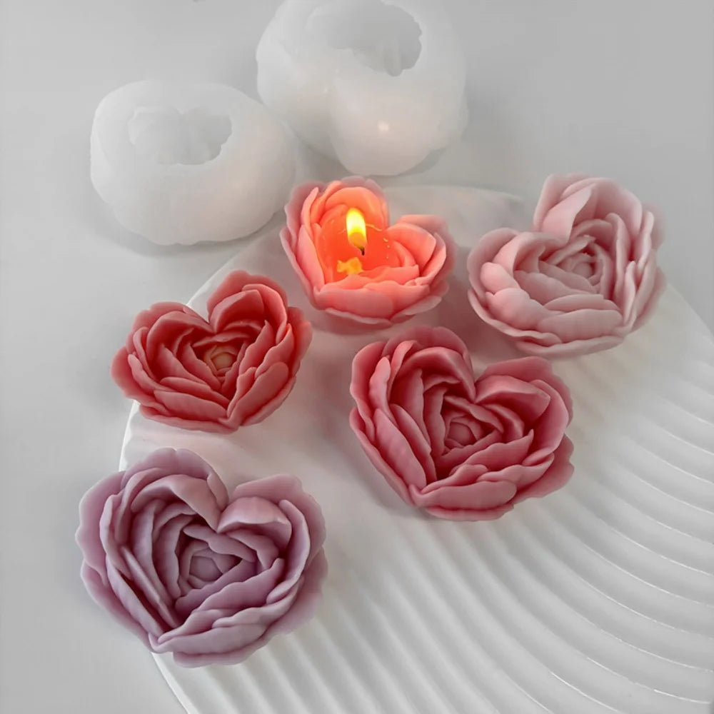 DIY Heart-Shaped Rose Silicone Mold