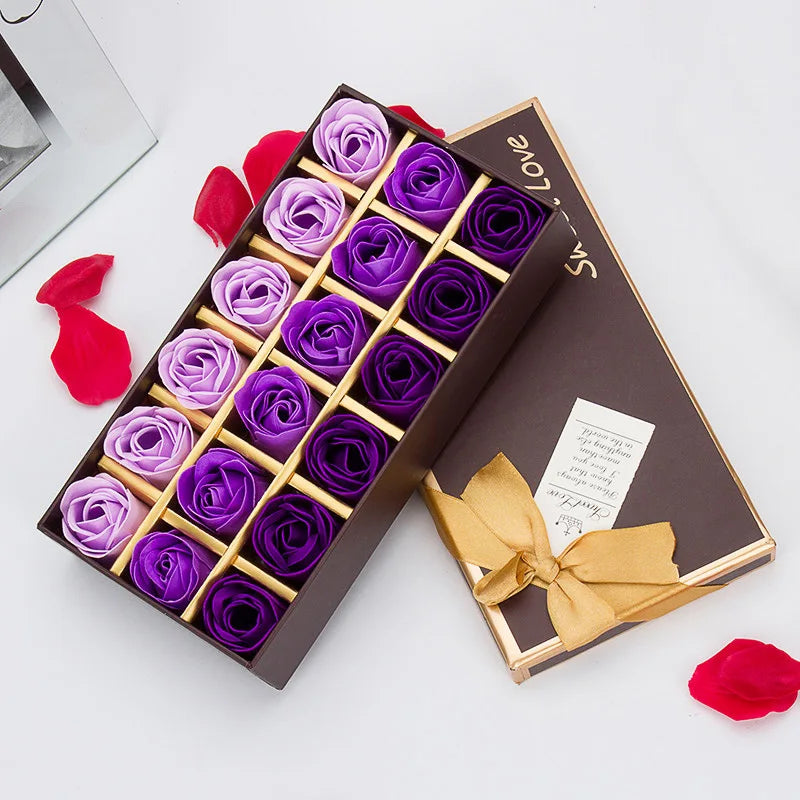 18PCS Luxury Soap Rose Flower Gift Box