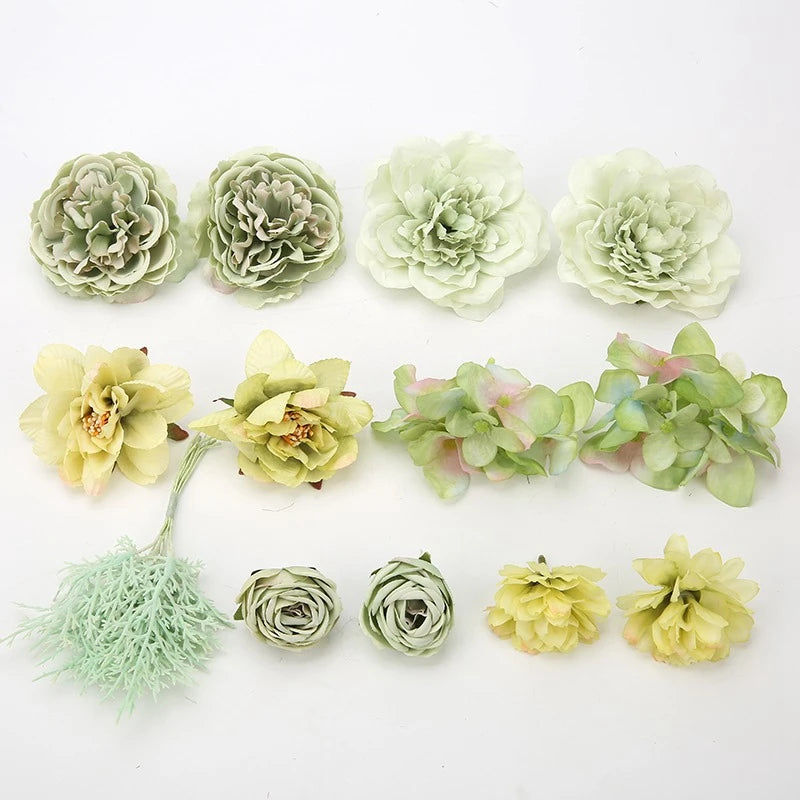 Silk Rose Flower Heads