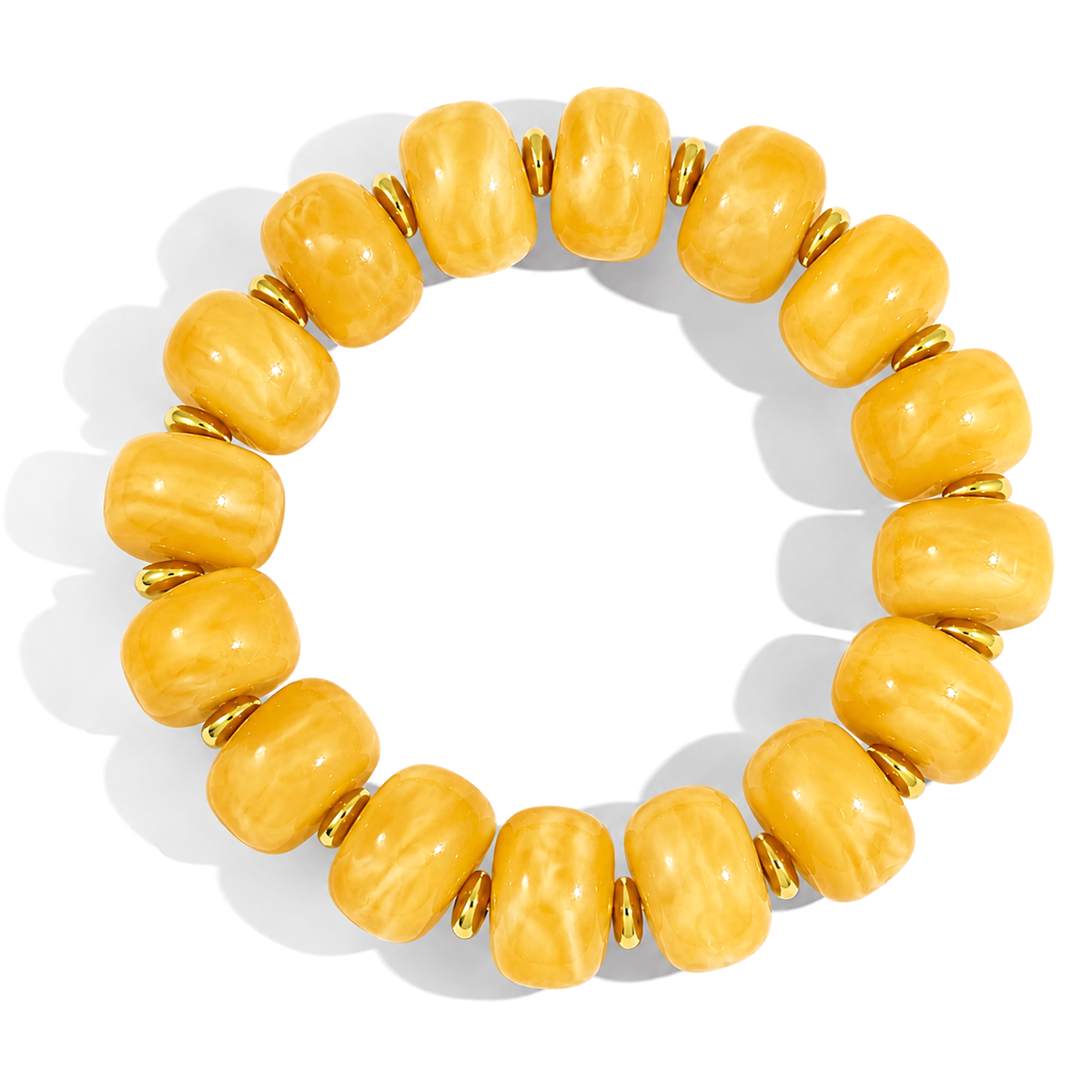 Udroze Yellow Resin Bead Bracelets for Women Stretch Chunky Bracelet - image 1
