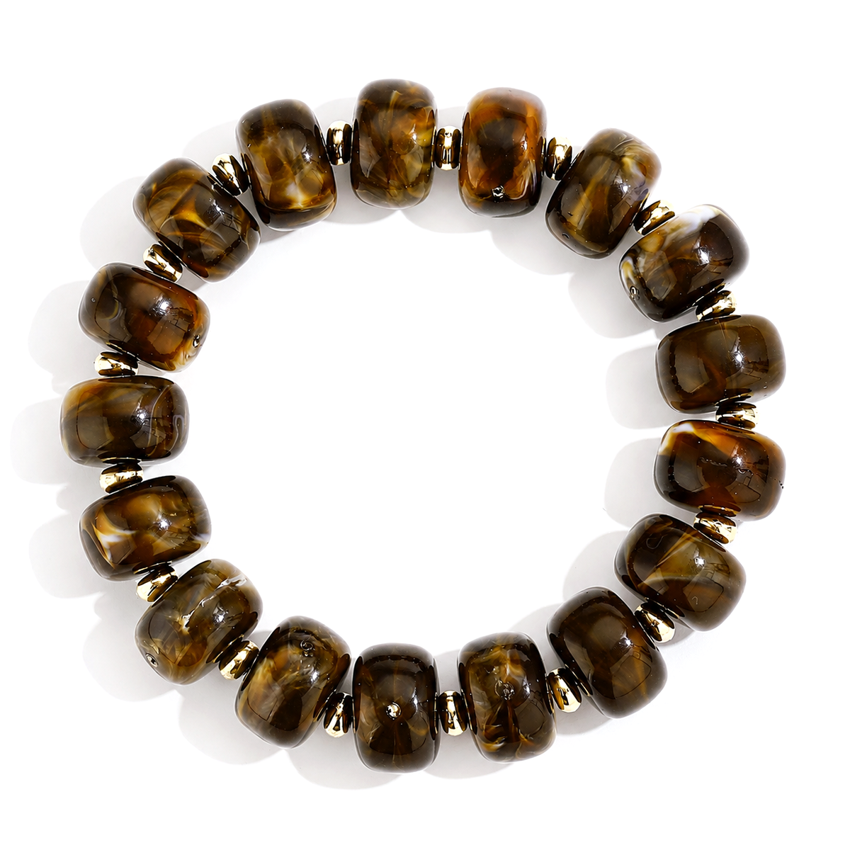 Udroze Coffee Resin Bead Bracelets for Women Stretch Chunky Bracelet - image 1