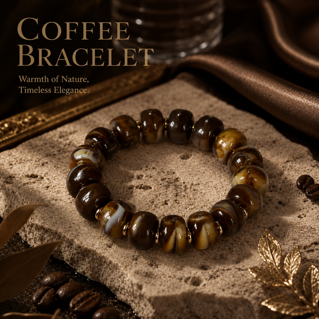 Udroze Coffee Resin Bead Bracelets for Women Stretch Chunky Bracelet - image 6