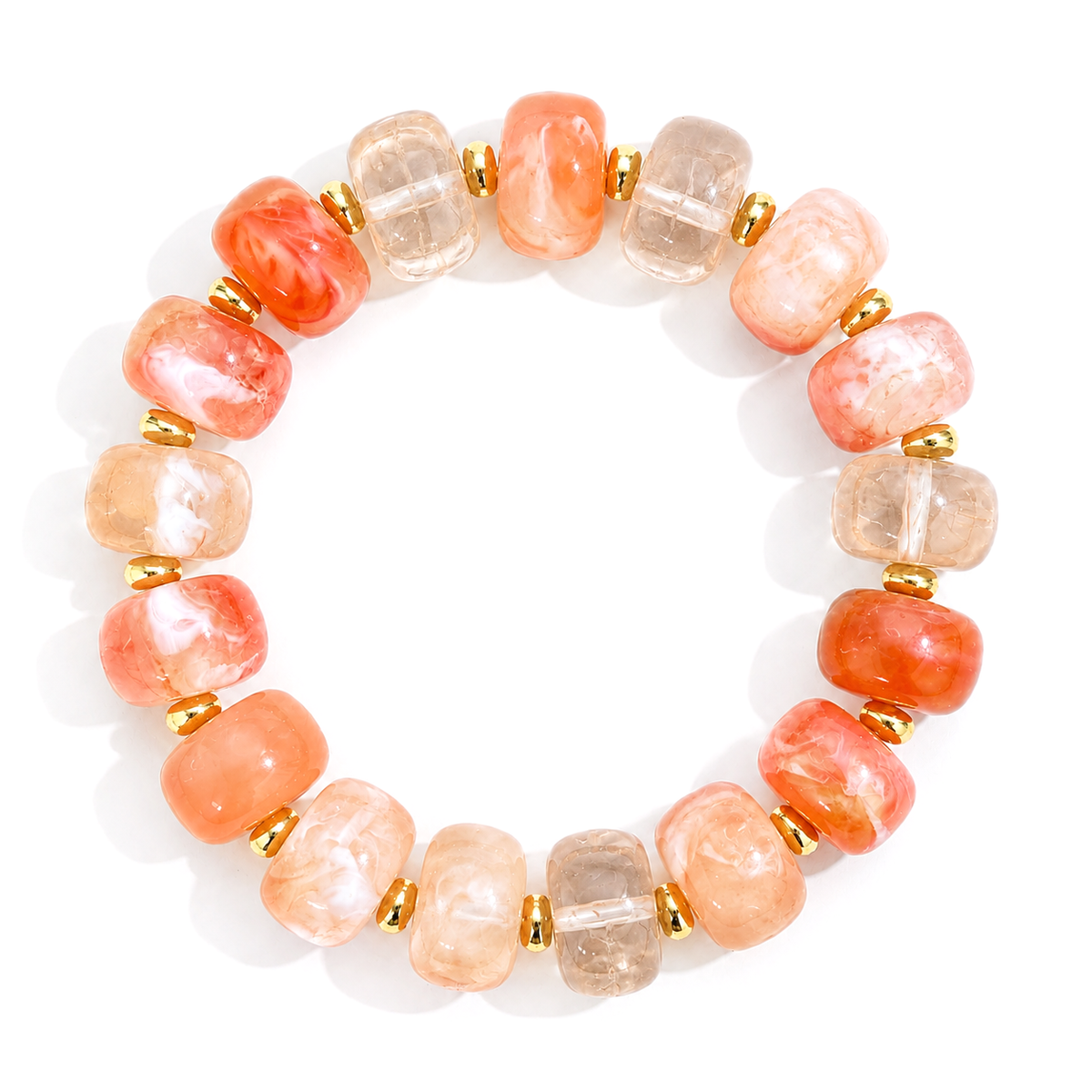 Udroze Coral Resin Bead Bracelets for Women Stretch Chunky Bracelet - image 1