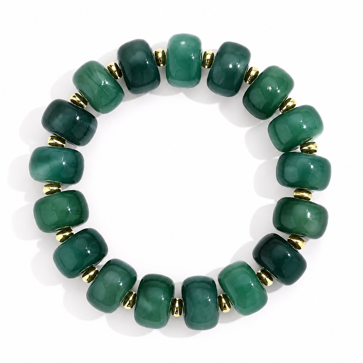 Udroze Emerald Resin Bead Bracelets for Women Stretch Chunky Bracelet - image 1